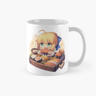 Saber Fate Stay Night Chibi Sushi Bento Sparkles Mug