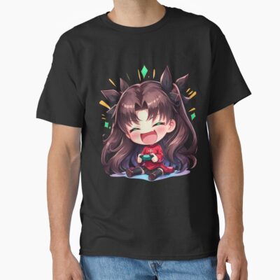 Rin Tohsaka Chibi Joyful Gaming Fate Stay Night Anime T-shirt