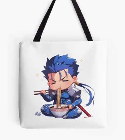Lancer Fate Stay Night Anime Kawaii Ramen Chibi Calm Relaxed Noodle Enjoyment Tote Bag
