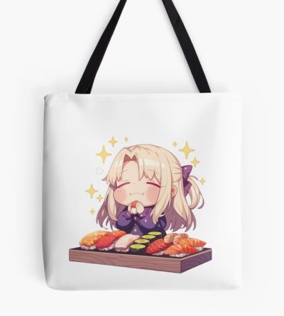 Illyasviel Fate Stay Night Sleepy Chibi Sushi Snack Tote Bag