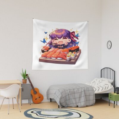Sakura Matou Fate Stay Night Chibi Sushi Butterfly Sparkles Tapestry